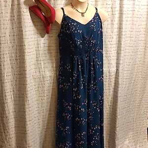 NWT navy floral high-low maxi dress, City Chic M/18